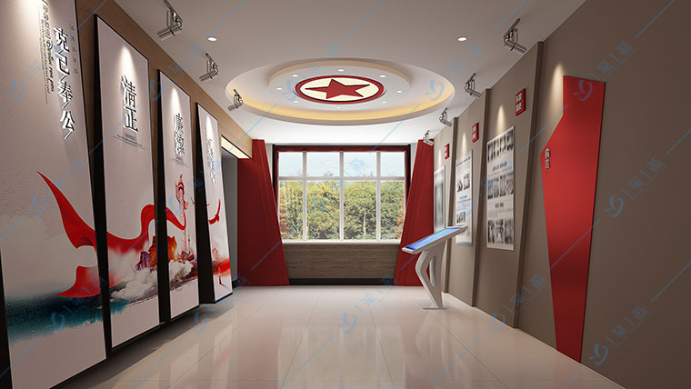 多媒體黨建展廳平面設(shè)計，黨風(fēng)廉政警示教育基地，廉政反腐警示館